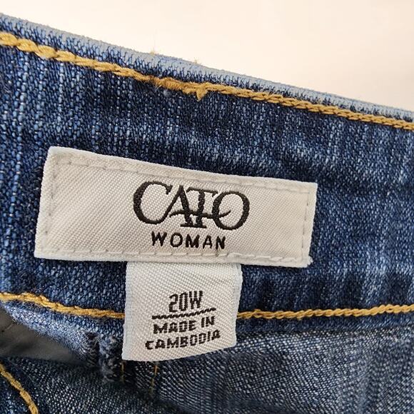 Vintage Y2K Cato Denim Maxi Skirt Size 20W Medium Wash Back Slit Boho Festival - Picture 10 of 11